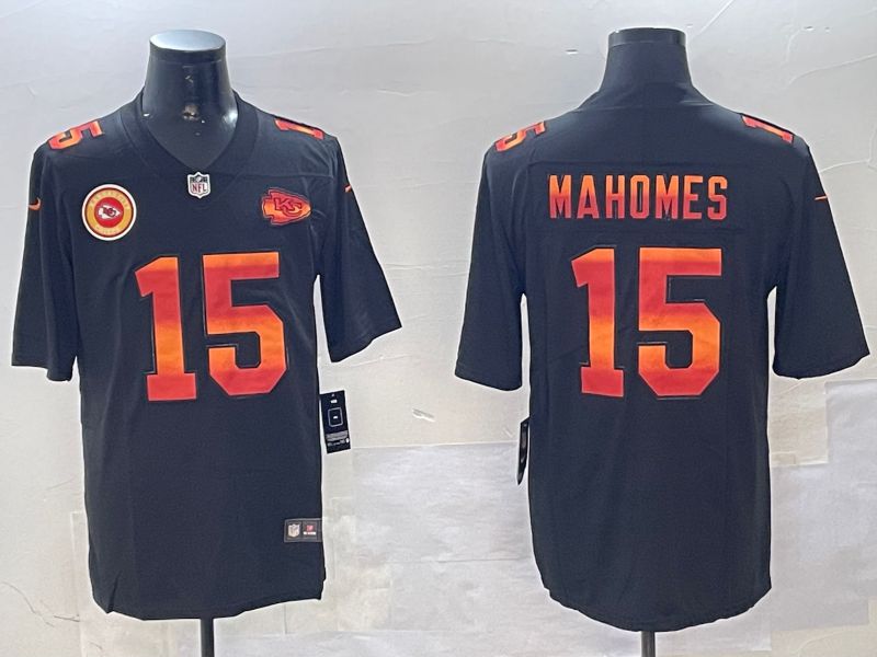 Men Kansas City Chiefs #15 Mahomes Black 2024 Nike Limited NFL Jersey style 01081->san francisco 49ers->NFL Jersey